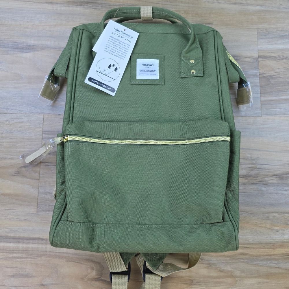 ☔️🔥NWT Olive Wide Opening Padded Laptop Sleeve Travel Backpack - Picture 6 of 15